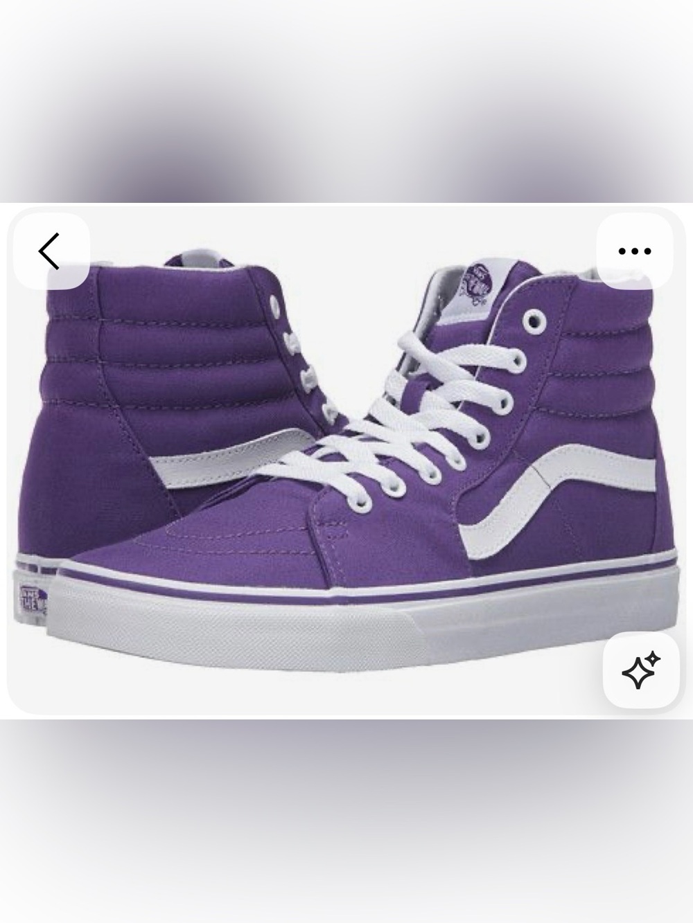 Vans High-Top Sneakers in Purple with White Stripe